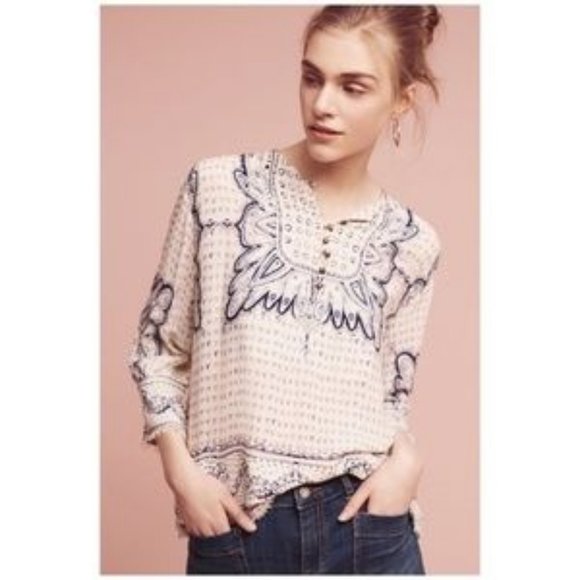 ANTRHOLOGIE MAEVE Morgan Heart Fringe Top  NWOT - Picture 3 of 11